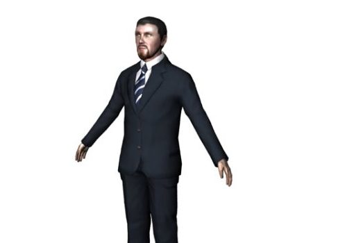 Office Man Standing T-pose Characters