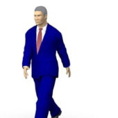 Business Man Walking Character
