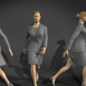 Business Woman In Grey Uniforms Suit | Characters