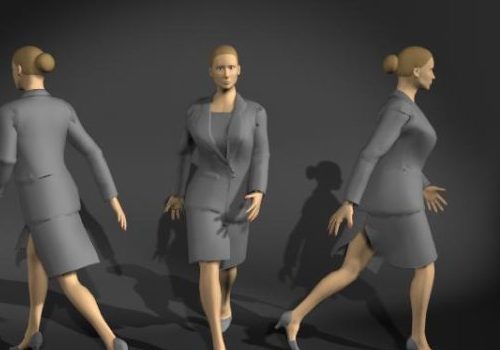 Business Woman In Grey Uniforms Suit | Characters