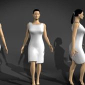 Business Woman White Dress Walking | Characters