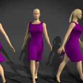 Office Woman Purple Dress Walking | Characters
