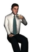Businessman Drinking Coffee Characters