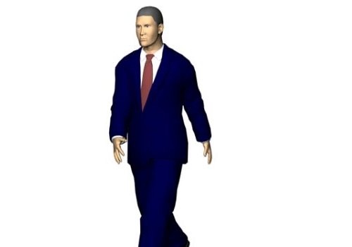 Businessman Character In Blue Suit Characters