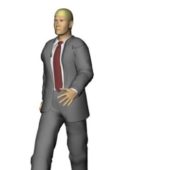 Businessman Character In Grey Suit Characters