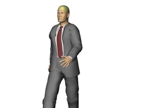 Businessman Character In Grey Suit Characters