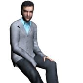 Young Businessman Sitting Characters
