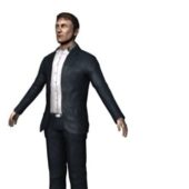 Businessman Standing T-pose Human Characters