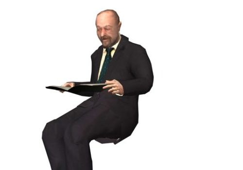 Businessman With Opened Folder Characters