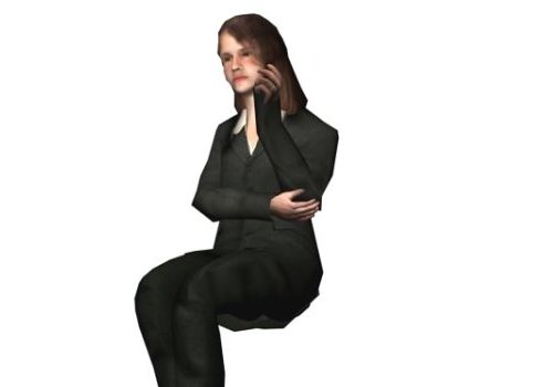 Businesswoman Sitting Characters
