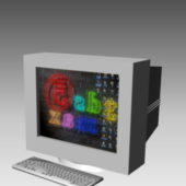 Pc Crt Monitor With Keyboard