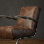 Realistic Leather Cantilever Armchair | Furniture