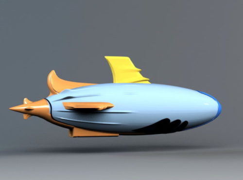 Cartoon Airship Spacecraft
