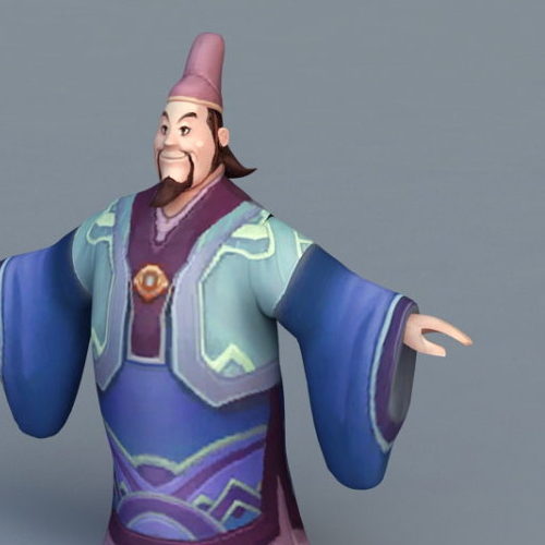 Cartoon Character Ancient Chinese Scholar