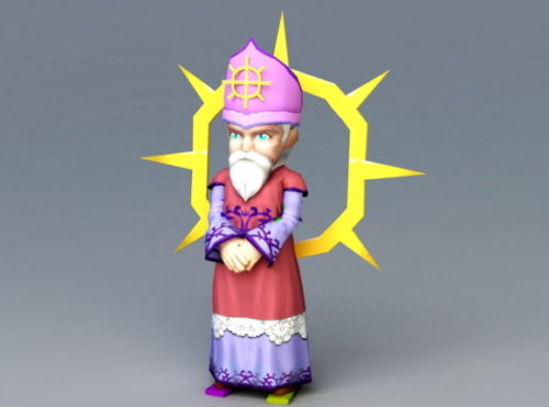 Character Cartoon Bishop With Rig