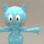 Cartoon Cute Blue Cat | Animals