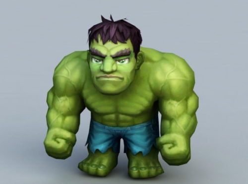 Cartoon Chibi Hulk Character