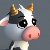 Cute Cartoon Cow Rigged