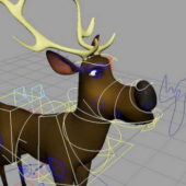 Cartoon Character Deer Rigged