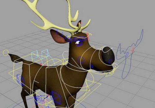 Cartoon Character Deer Rigged