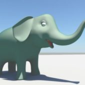 Lowpoly Cartoon Animal Elephant
