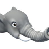 Cartoon Style Elephant Head Sculpt