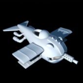 Cartoon Space Fighter Aircraft