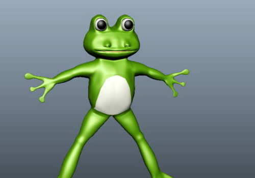 Baby Frog Cartoon Character Free 3D Model - .Ma, Mb - 123Free3DModels