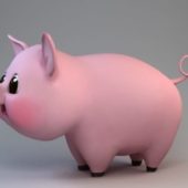 Cartoon Animal Happy Pig
