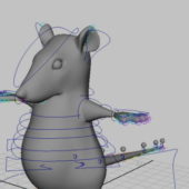 Cartoon Mouse Character Rigged