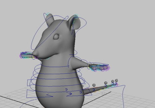 Cartoon Mouse Character Rigged