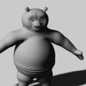 Lowpoly Panda Cartoon Character