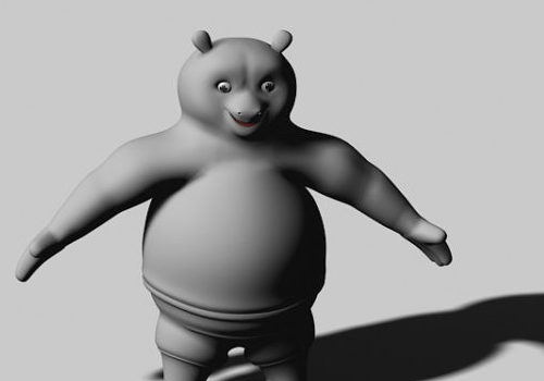 Lowpoly Panda Cartoon Character