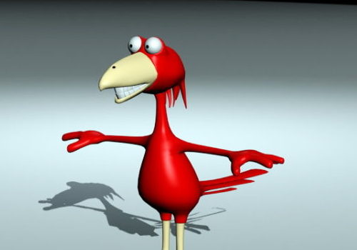Character Cartoon Red Crow