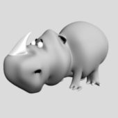 Cartoon Animal Fat Rhino