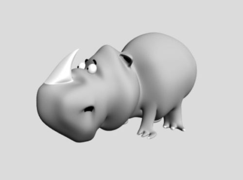 Cartoon Animal Fat Rhino
