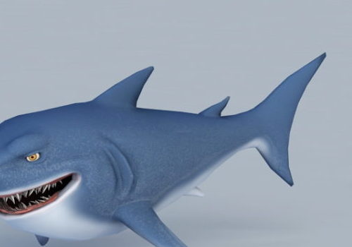 Cartoon Character Shark Rigged