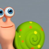 Cute Cartoon Snail Character