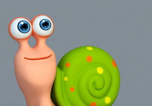 Cute Cartoon Snail Character