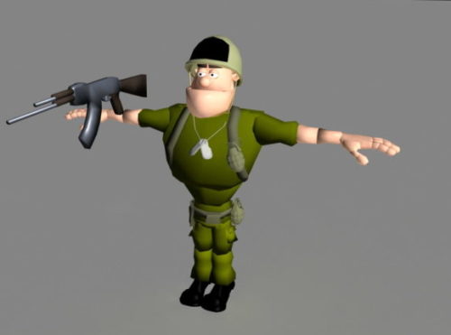 Character Cartoon Soldier Rig