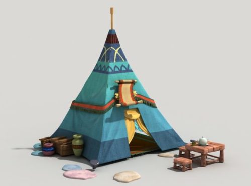 Cartoon Tent Building