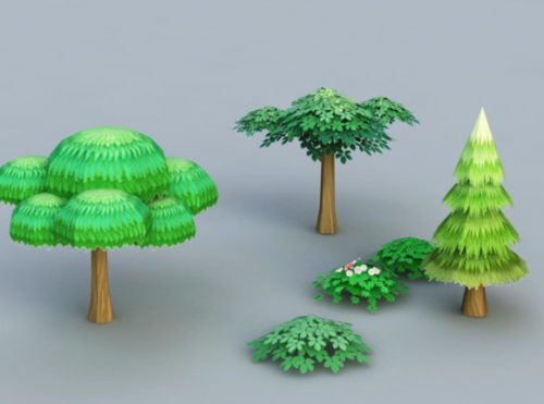 Nature Cartoon Trees