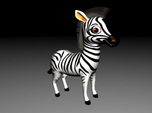 Cartoon Animal Zebra Rigged