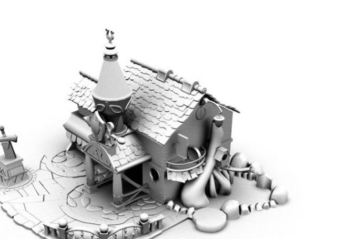 Cartoon House Free 3D Model - .Max - 123Free3DModels