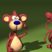 Thinking Monkey Cartoon Character Characters