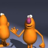 Cartoon Orange Cute Monster Characters