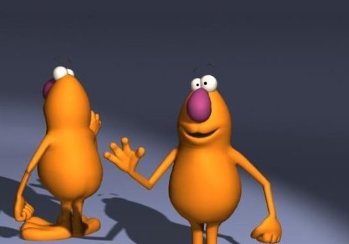 Cartoon Orange Cute Monster Characters