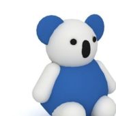 Stuffed Toy Teddy Bear Blue White