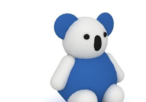 Stuffed Toy Teddy Bear Blue White