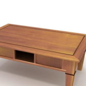 Wooden Coffee Table, Straight Carved Furniture